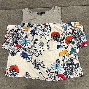 Eloquii Cold Shoulder Print Top Size 14 NWT